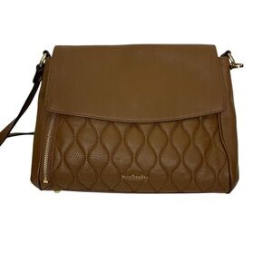 Vera Bradley Cara Brown Quilted Pebbled Leather Gold Tone Hardware